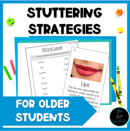 Stuttering Fluency Strategies, Activities, Worksheets for Older Students Speech