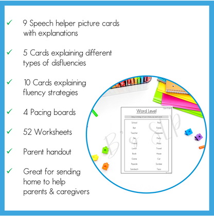 Stuttering Fluency Strategies, Activities, Worksheets for Older Students Speech