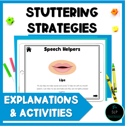 Stuttering Fluency Strategies and Activities Digital Boom Cards Speech Therapy