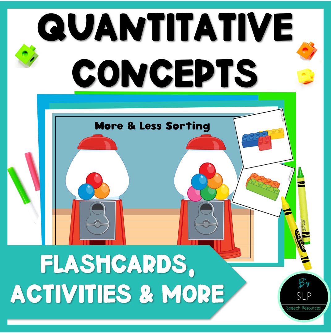 Quantitative Basic Concepts More Less Cards Worksheets Activities Speech Therapy