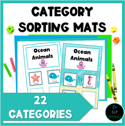 Category Sorting Objects Mat and Classifying Activities Speech Therapy