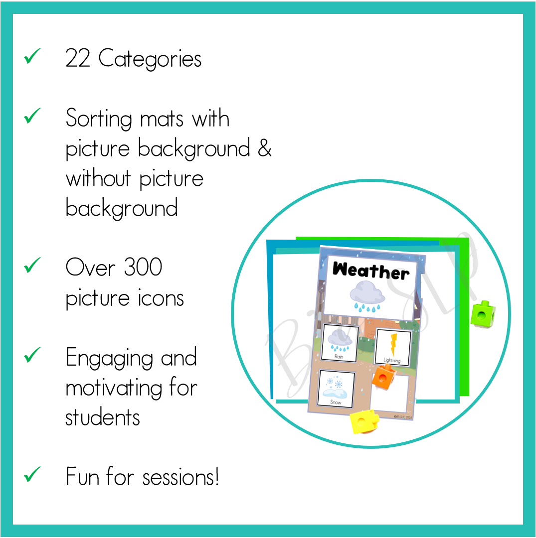 Category Sorting Objects Mat and Classifying Activities Speech Therapy