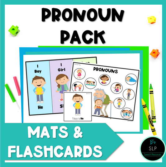 Pronoun Visual Mats and Flashcards Speech and Language Therapy