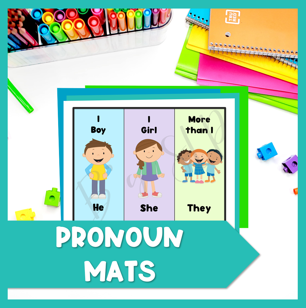 Pronoun Visual Mats and Flashcards Speech and Language Therapy