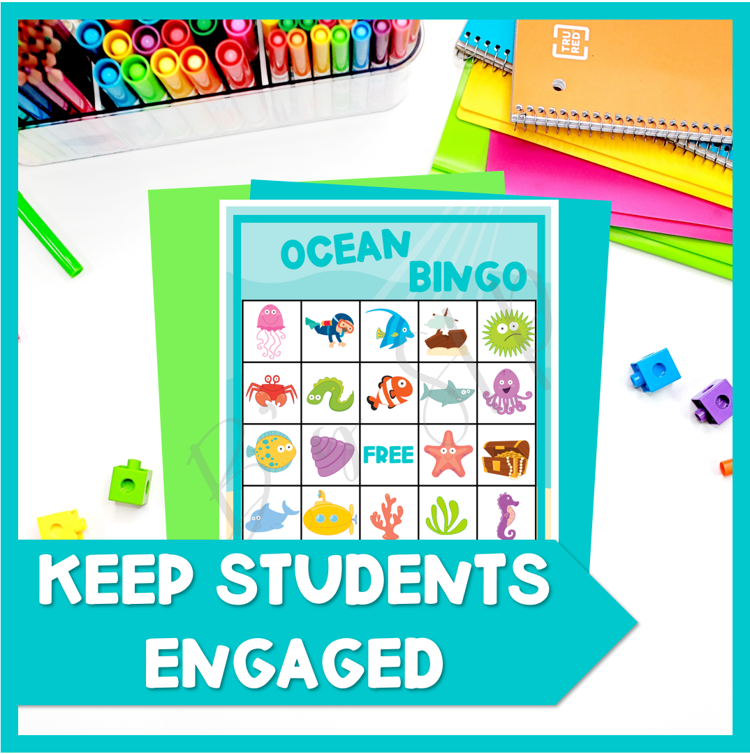 Ocean Bingo Game Activity Speech Therapy