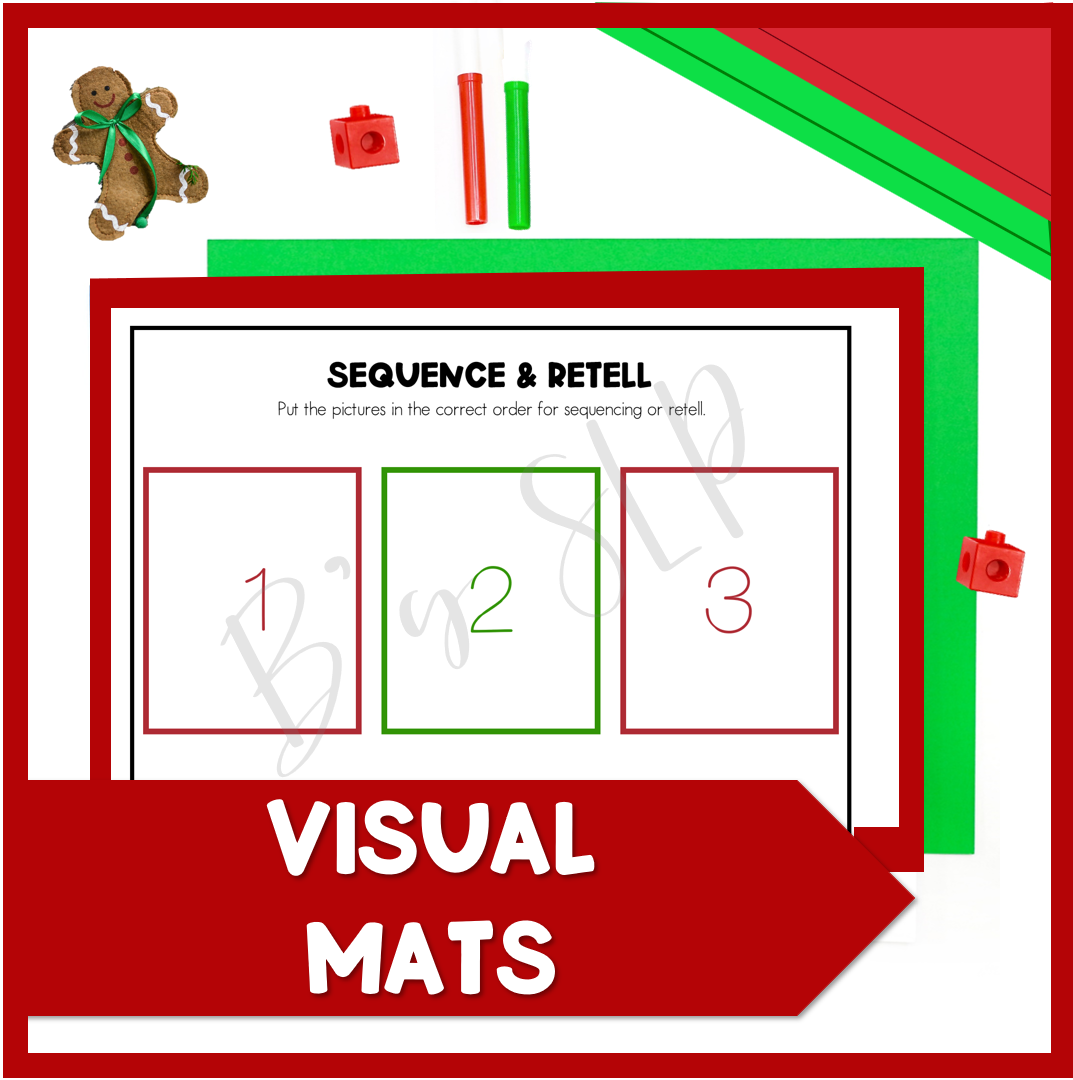 Christmas Sequence and Retell Printable Task Cards and Stories Speech Therapy