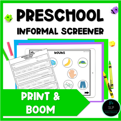 Preschool Language Informal Screener Speech Therapy