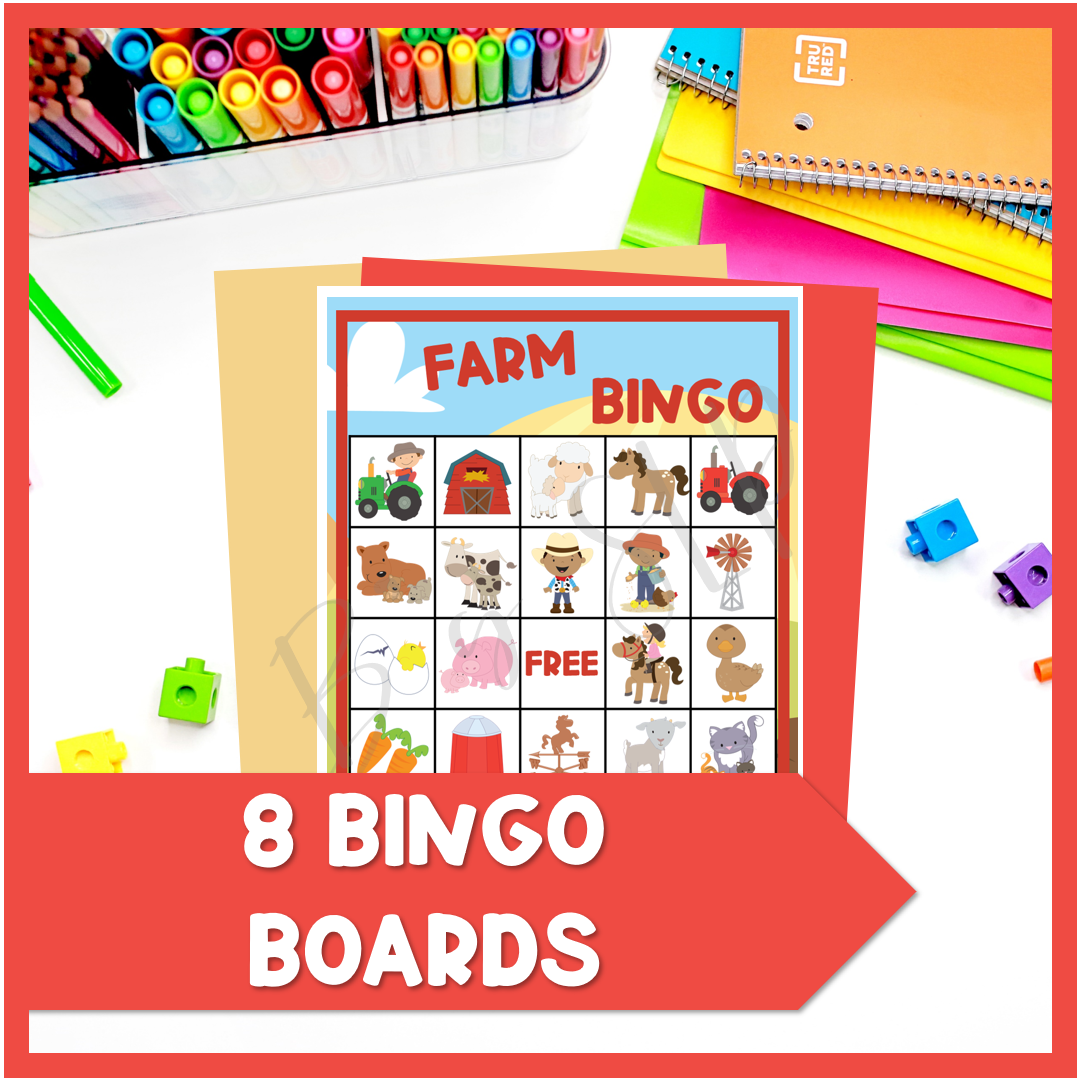 Farm Bingo Game Activity Speech Therapy