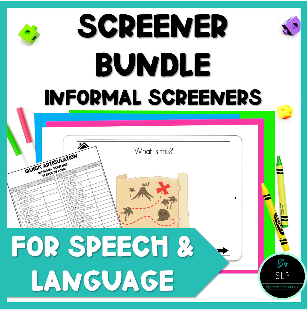 Informal Screeners BUNDLE Speech Therapy