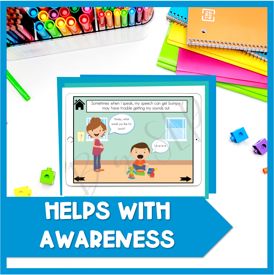 Stuttering Fluency Awareness & Advocacy Social Skills Story Speech Therapy