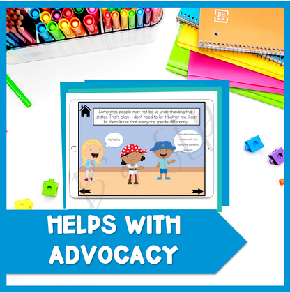 Stuttering Fluency Awareness & Advocacy Social Skills Story Speech Therapy