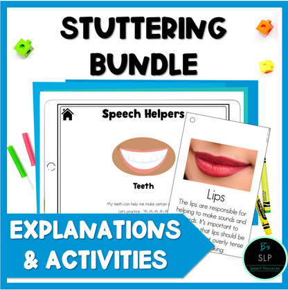 Stuttering Fluency Strategies, Activities, Worksheets BUNDLE Speech Therapy