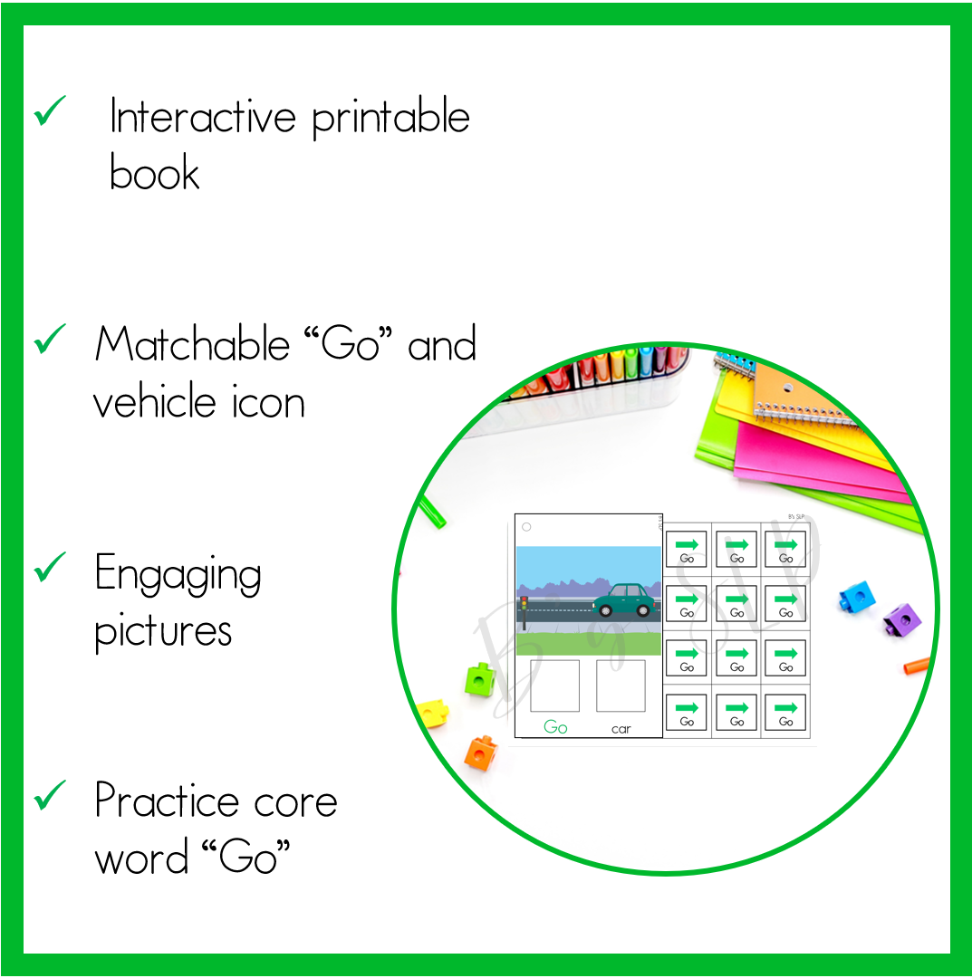 Go AAC Core Word Vocabulary Book Printable Activity Speech Therapy