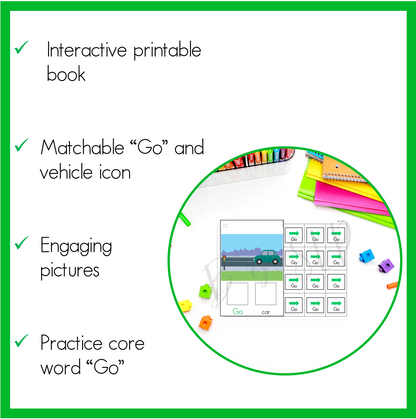 Go AAC Core Word Vocabulary Book Printable Activity Speech Therapy