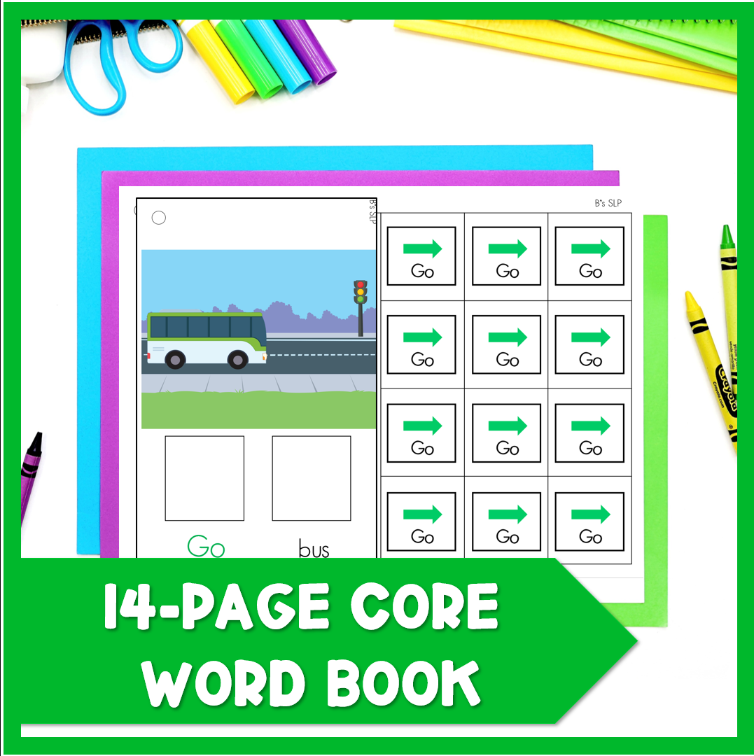 Go AAC Core Word Vocabulary Book Printable Activity Speech Therapy