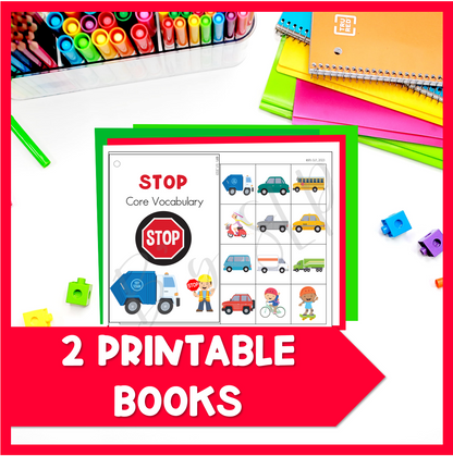 Stop and Go Core Word AAC Book Vocabulary Activities BUNDLE Speech Therapy