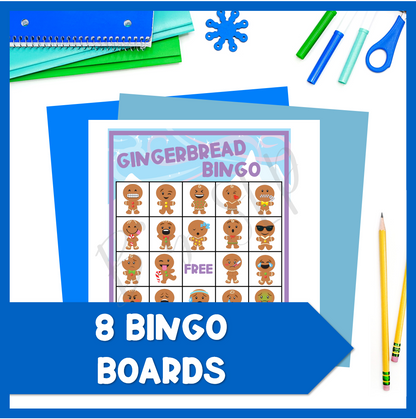 Christmas Winter Gingerbread Emotions Bingo Game Activity Speech Therapy