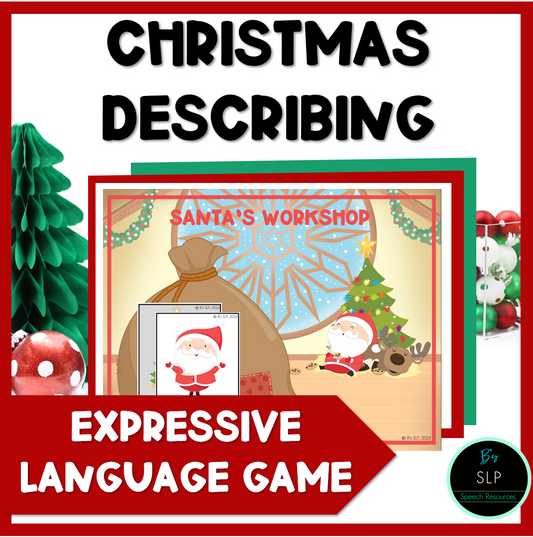 Christmas Describing Pictures Expressive Language Game Activity Speech Therapy