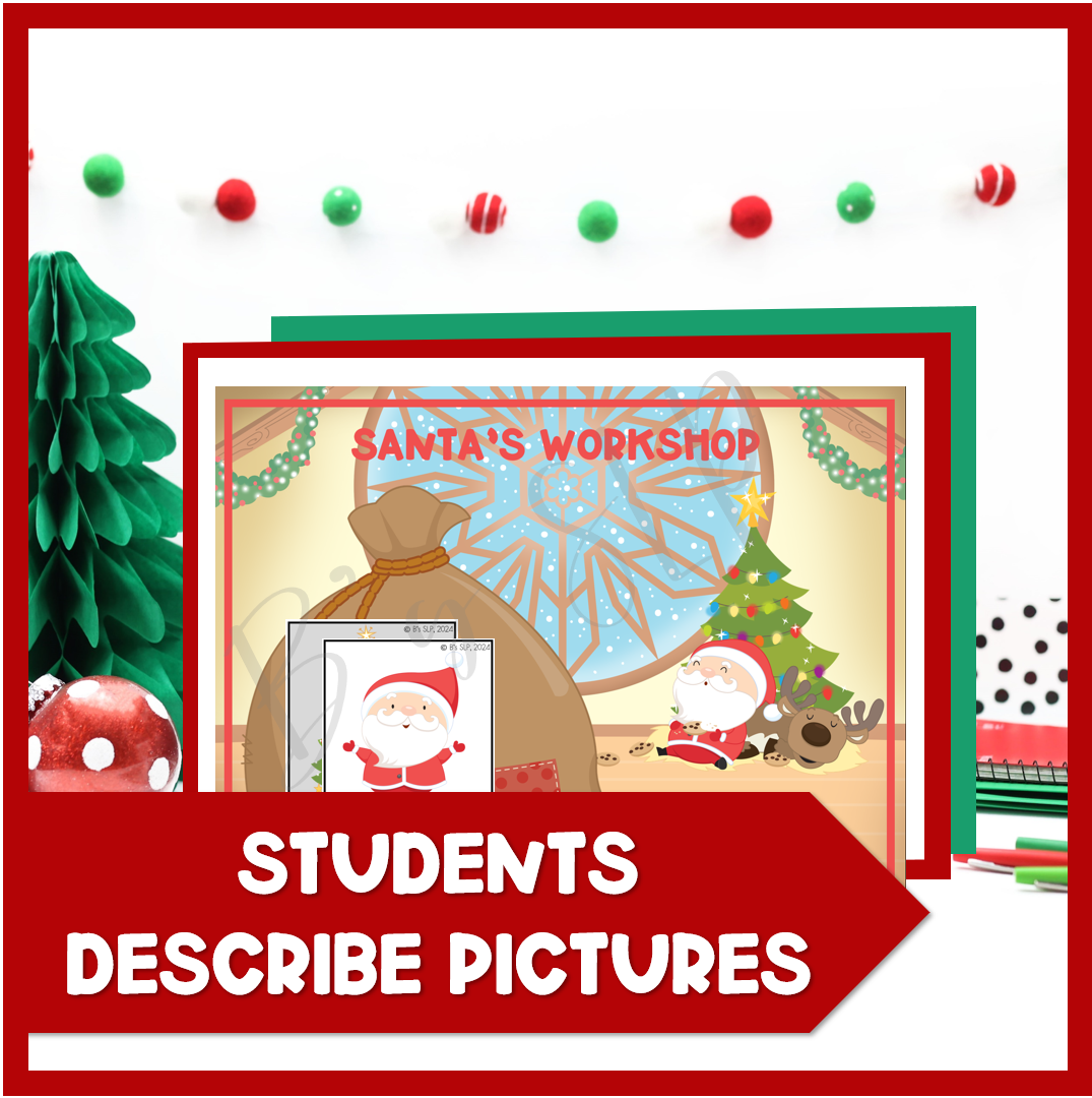 Christmas Describing Pictures Expressive Language Game Activity Speech Therapy