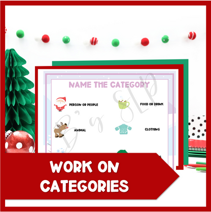 Christmas Describing Pictures Expressive Language Game Activity Speech Therapy